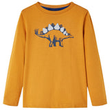 Vidaxl kindershirt met lange mouwen 104 donkerokerkleurig