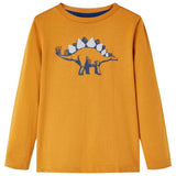 VidaXL Kindershirt met lange mouwen 116 donkerokerkleurig