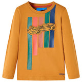Vidaxl kindershirt met lange mouwen 128 donkerokerkleurig