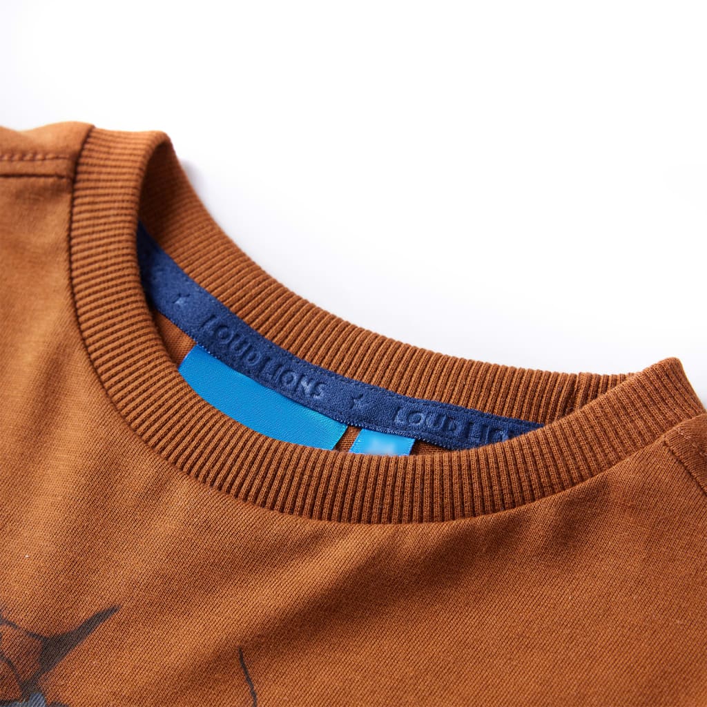 VidaXL Kindershirt met lange mouwen 140 cognackleurig