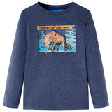 Vidaxl kindershirt met lange mouwen 140 gemêleerd donkerblauw
