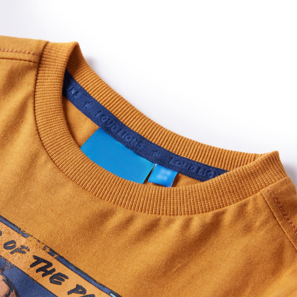 Vidaxl kindershirt met lange mouwen 128 donkerokerkleurig
