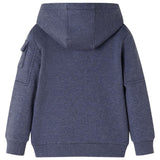 Vidaxl kindervest met capuchon en rits 92 gemêleerd donkerblauw
