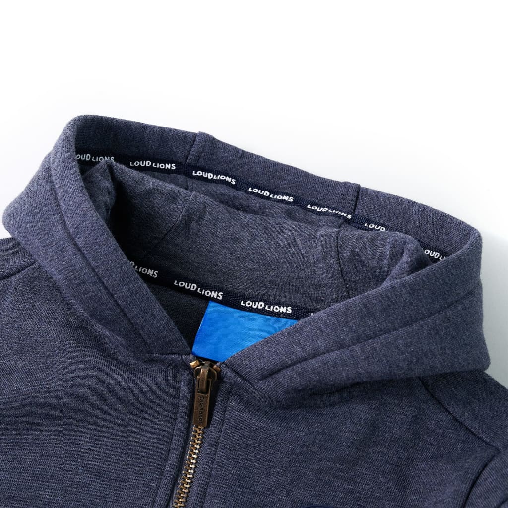 Vidaxl kindervest met capuchon en rits 116 gemêleerd donkerblauw
