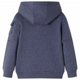 Vidaxl kindervest met capuchon en rits 128 gemêleerd donkerblauw