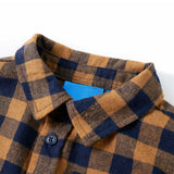 Vidaxl kinderoverhemd geruit 104 cognackleurig en blauw