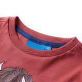 VidaXL Kindershirt met lange mouwen 92 roodbruin
