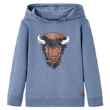 Vidaxl kindertrui met capuchon 104 gemêleerd blauw