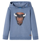 Vidaxl kindertrui met capuchon 128 gemêleerd blauw