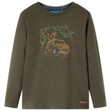 Vidaxl kindershirt met lange mouwen 92 kakikleurig