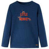 Vidaxl kindershirt met lange mouwen 128 marineblauw