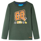 Vidaxl kindershirt met lange mouwen 128 donkergroen