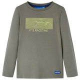 Vidaxl kindershirt met lange mouwen 116 kakikleurig