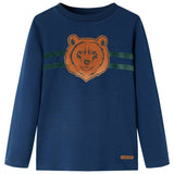 Vidaxl kindershirt met lange mouwen 128 marineblauw