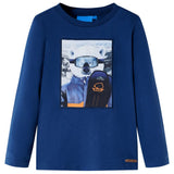 Vidaxl kindershirt met lange mouwen 92 jeansblauw