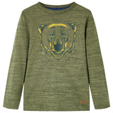 Vidaxl kindershirt met lange mouwen 116 gemêleerd kakikleurig