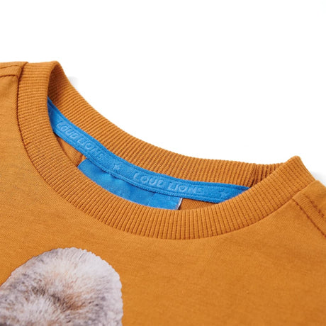 Vidaxl kindershirt met lange mouwen 104 donkerokerkleurig