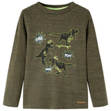 Vidaxl kindershirt met lange mouwen 128 gemêleerd kakikleurig