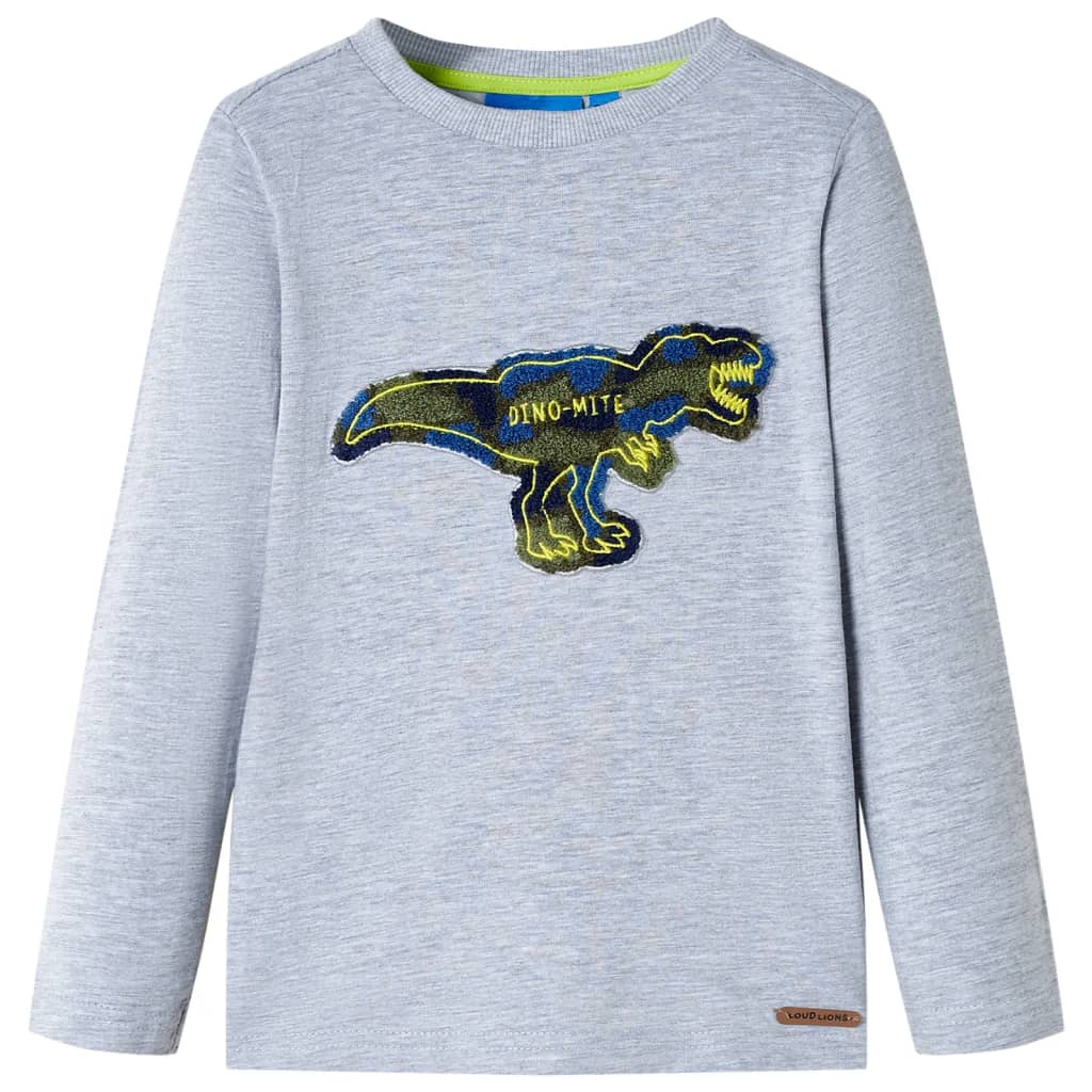 Vidaxl kindershirt met lange mouwen 116 gemêleerd grijs