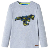 Vidaxl kindershirt met lange mouwen 116 gemêleerd grijs