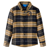 Vidaxl kindershirt geruit 128 geel en zwart