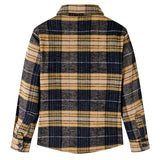 Vidaxl kindershirt geruit 128 geel en zwart