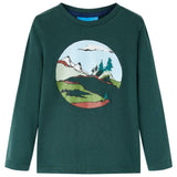 Vidaxl kindershirt met lange mouwen 116 donkergroen