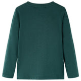 VidaXL Kindershirt met lange mouwen 140 donkergroen