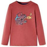 Vidaxl kindershirt met lange mouwen 128 roodbruin
