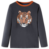 Vidaxl kindershirt met lange mouwen 128 antracietkleurig