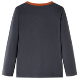 Vidaxl kindershirt met lange mouwen 128 antracietkleurig