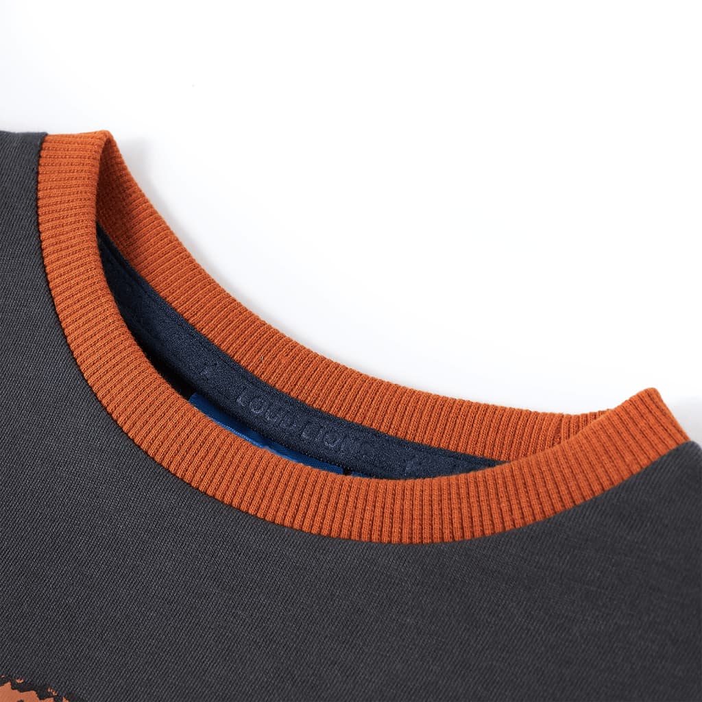 Vidaxl kindershirt met lange mouwen 128 antracietkleurig