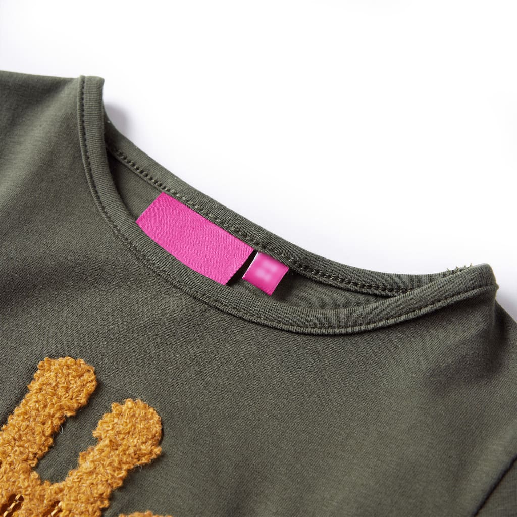 Vidaxl kindershirt met lange mouwen 140 kakikleurig