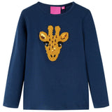 VidaXL Kindershirt met lange mouwen 92 marineblauw