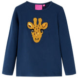 Vidaxl kindershirt met lange mouwen 140 marineblauw