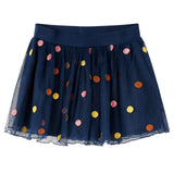 VidaXL Kinderrokje met tule en stippen 116 marineblauw