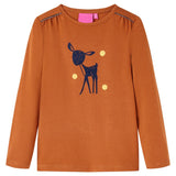 Vidaxl kindershirt met lange mouwen 92 cognackleurig