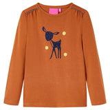 Vidaxl kindershirt met lange mouwen 140 cognackleurig