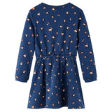 Vidaxl kinderjurk met lange mouwen 104 marineblauw