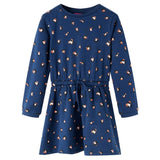 Vidaxl kinderjurk met lange mouwen 116 marineblauw