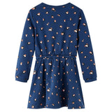 Vidaxl kinderjurk met lange mouwen 116 marineblauw