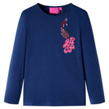 VidaXL Kindershirt met lange mouwen 92 marineblauw