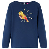 Vidaxl kindershirt met lange mouwen 128 marineblauw