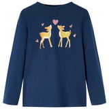 Vidaxl kindershirt met lange mouwen 116 marineblauw