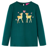 Vidaxl kindershirt met lange mouwen 104 donkergroen
