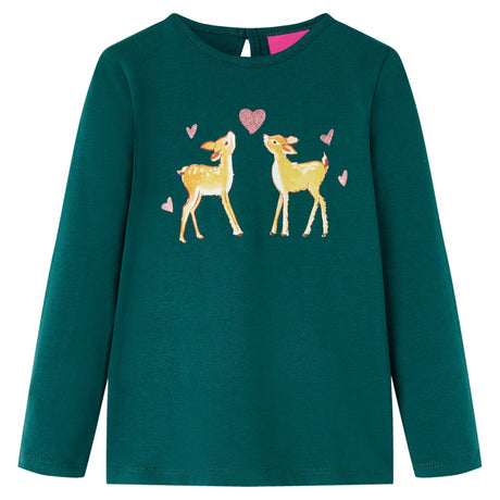Vidaxl kindershirt met lange mouwen 140 donkergroen