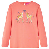 VidaXL Kindershirt met lange mouwen 128 koraalkleurig