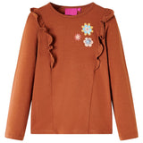 Vidaxl kindershirt met lange mouwen 104 cognackleurig