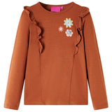 Vidaxl kindershirt met lange mouwen 116 cognackleurig