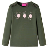 Vidaxl kindershirt met lange mouwen 140 kakikleurig